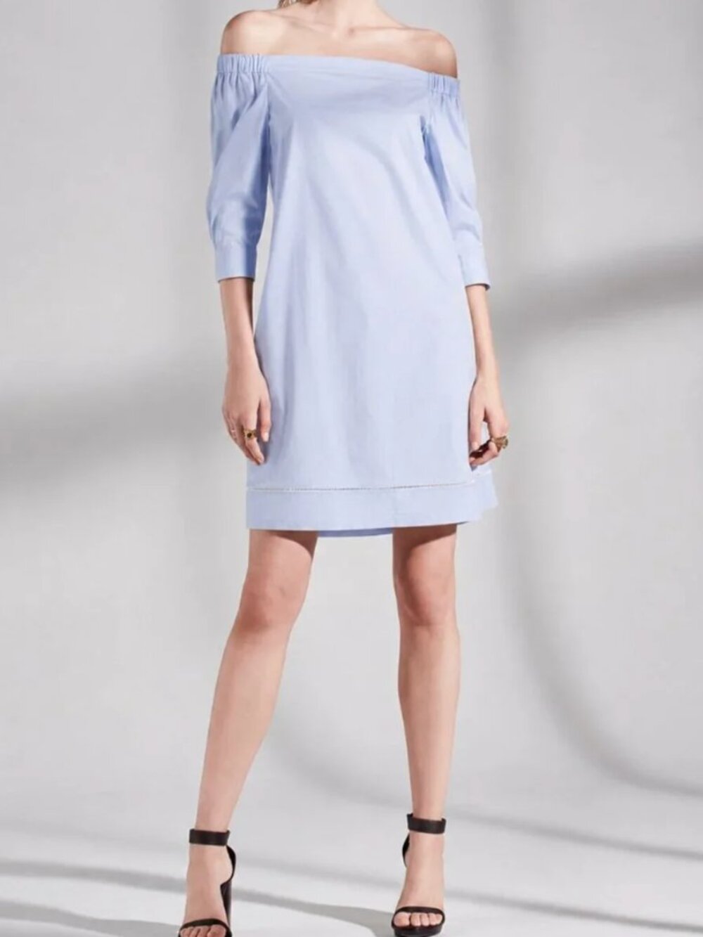 Theory Zizinna T Light Blue 3/4 Sleeve Mini Dress Size 4